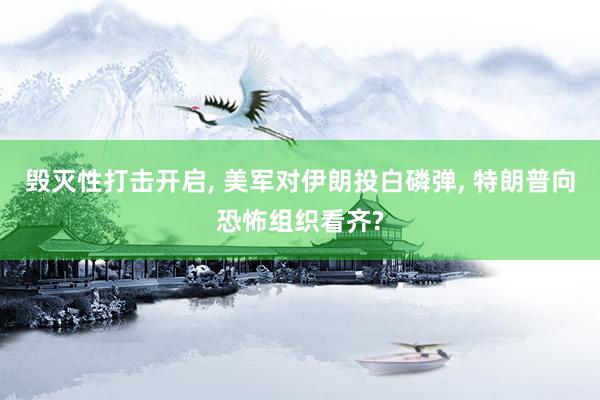 毁灭性打击开启, 美军对伊朗投白磷弹, 特朗普向恐怖组织看齐?