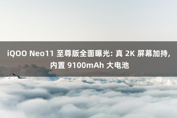 iQOO Neo11 至尊版全面曝光: 真 2K 屏幕加持, 内置 9100mAh 大电池