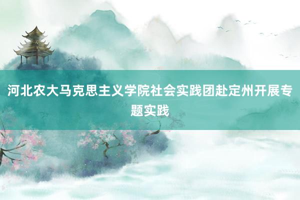 河北农大马克思主义学院社会实践团赴定州开展专题实践