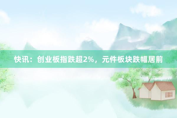 快讯：创业板指跌超2%，元件板块跌幅居前