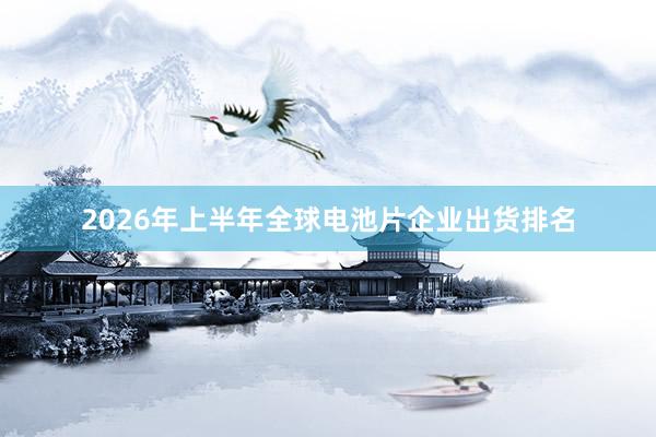 2026年上半年全球电池片企业出货排名