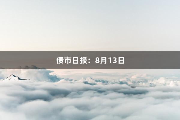 债市日报：8月13日