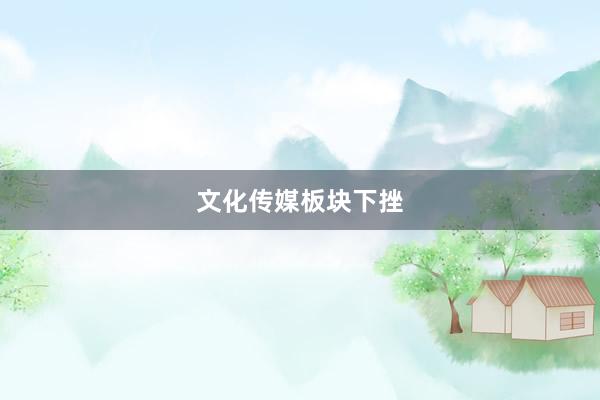 文化传媒板块下挫