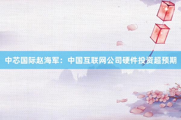 中芯国际赵海军：中国互联网公司硬件投资超预期