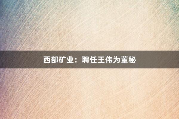 西部矿业：聘任王伟为董秘