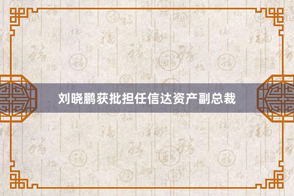 刘晓鹏获批担任信达资产副总裁