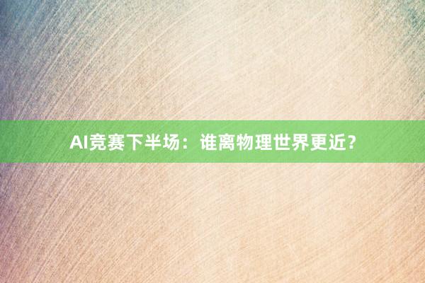 AI竞赛下半场：谁离物理世界更近？
