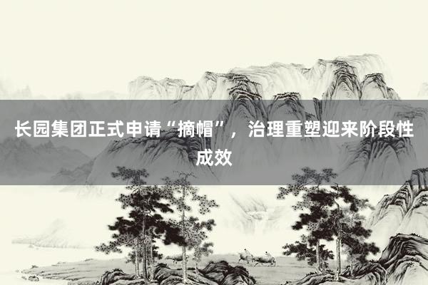 长园集团正式申请“摘帽”，治理重塑迎来阶段性成效