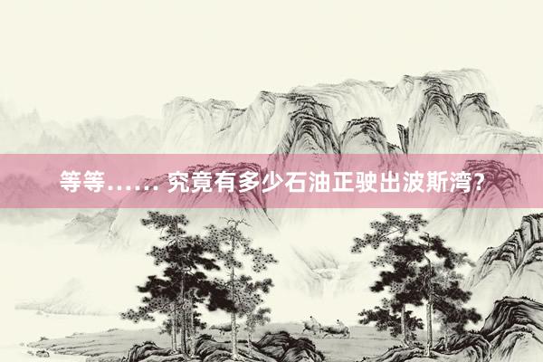 等等…… 究竟有多少石油正驶出波斯湾?