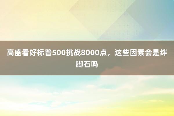 高盛看好标普500挑战8000点，这些因素会是绊脚石吗