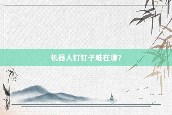 机器人钉钉子难在哪？