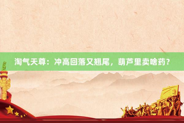 淘气天尊：冲高回落又翘尾，葫芦里卖啥药？
