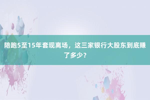 陪跑5至15年套现离场，这三家银行大股东到底赚了多少？