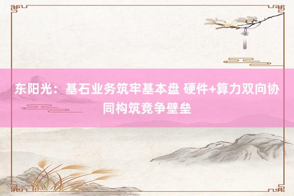 东阳光：基石业务筑牢基本盘 硬件+算力双向协同构筑竞争壁垒