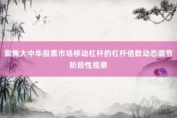聚焦大中华股票市场移动杠杆的杠杆倍数动态调节阶段性观察