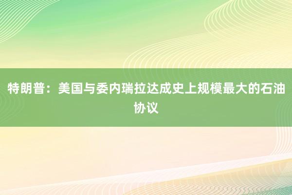 特朗普：美国与委内瑞拉达成史上规模最大的石油协议