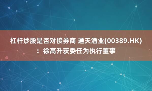 杠杆炒股是否对接券商 通天酒业(00389.HK)：徐高升获委任为执行董事