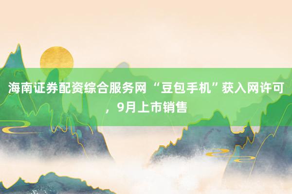 海南证券配资综合服务网 “豆包手机”获入网许可，9月上市销售