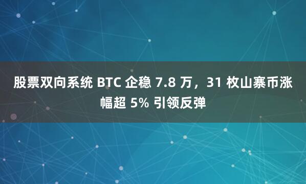 股票双向系统 BTC 企稳 7.8 万，31 枚山寨币涨幅超 5% 引领反弹