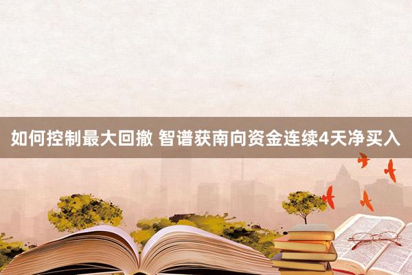 如何控制最大回撤 智谱获南向资金连续4天净买入